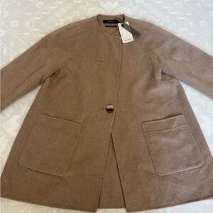 Zara Women's Handmade Wool Blend Coat NWT Size XL Made